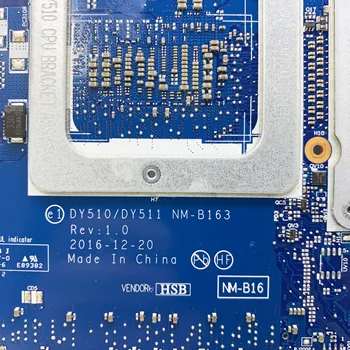 KEFU DY510/DY511 NM-B163 Plokštė Lenovo Y720-15IKB Nešiojamas Plokštė I7-7700HQ GTX1060 3GB/6GB originalus Bandymas Mainboard