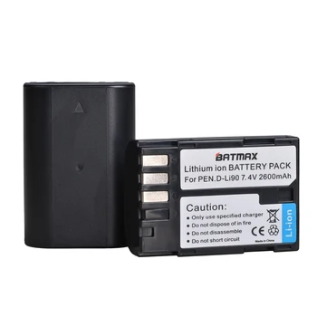 Batmax 2vnt 2600mAh D-LI90 DLI90 Skaitmeninis Akumuliatoriaus +USB Dual Įkroviklio 