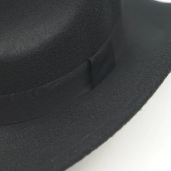 Naujas žiemos moterys vyrai kaspino juostos diržo pločio kraštų fedora skrybėlės klasikinis smėlio spalvos balta veltiniai skrybėlę britų elegantiškas fascinator moterų skrybėlės