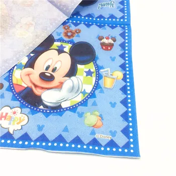 Disney Mickey Mouse Vienkartiniai Popieriniai Puodeliai+Plokštės+Servetėlės Vaikas Berniukas, Gimtadienis, Vestuvės, Šeimos Šalis Dekoro Tiekimo 34Pcs/Daug