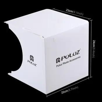 PULUZ 20*20cm 8 Mini Kabrioleto Studija Difuzinis Soft Box Švieslentę Su LED Šviesos Juoda Balta Fotografija Fono Foto Studija dėžutę