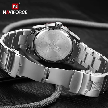 Vyrai Laikrodžiai Viršuje Prabangos Prekės NAVIFORCE Sporto Žiūrėti Vyrų Plieno dirželis atsparus Vandeniui Kvarcinis Laikrodis Laikrodis Relogio Masculino 2020 m.
