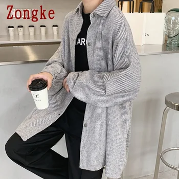 Zongke Velvetas Streetwear Striukė Vyrams 2021 Japonijos Streetwear Vyrų Žiemos Striukė Vyriškos Striukės Ir Paltai M-2XL