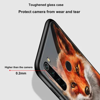 Gyvūnų Fox Telefoną Atveju Xiaomi Redmi Pastaba 9 8 7 8A 7A 8T 6 Pro Mi Pastaba 10 9 9T 10T 8 Pro SE F1 Poco X3 Stiklo Atvejais, Padengti Rubisafe
