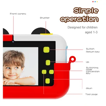 Vaikų Mini Skaitmeninis Fotoaparatas Mic 2,4 Colių IPS Ekranas, 1080P HD Kamera, Vaizdo Selfie Mini SLR Vaikų Žaislas Kamera Gimtadienio Dovana