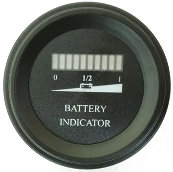 48V Apvalios baterijos indikatorius 10 Bar Skaitmeninis LED Baterijos Išsikrovimo Indikatorius metro LSV NSV golfo vežimėliai