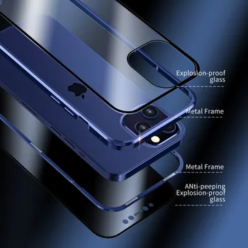 Iphone 12 Mini Metalo Magnetinių Grūdintas Stiklas Privatumo Telefono dėklas skirtas iphone 12 Pro Max iphone12 Pro Magnetas Apsauginis Dangtelis