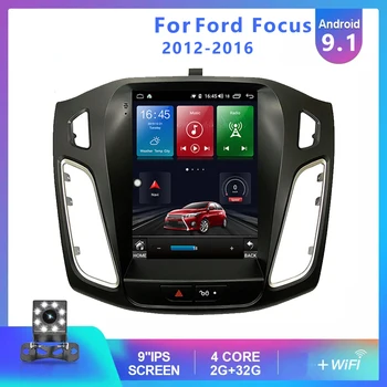 JOYINCAR Už Ford Focus Mk 3 3 2012-2016 Tesla ekrano Tesla stilius Android 9.1 Automobilio Radijo Multimedia Vaizdo Grotuvas GPS Navigacija