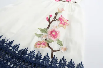 2018 m. vasaros mielas siuvinėjimas rankovių suknelė vaikų princesė suknelė balta