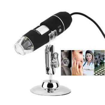 USB Skaitmeninis Mikroskopas 1000X 35MP 8 LED Elektroninių Mikroskopų Endoskopą Zoom Fotoaparatas didinamasis stiklas+ Stendas, Liftas