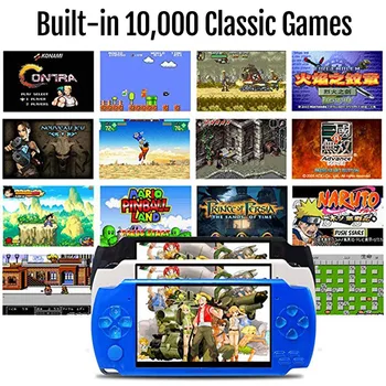 Retro 4.3 colių Nešiojamą Žaidimų Žaidėjas Prieškrūvio 10000 Žaidimai Arcade Žaidimai 32 Bitų 8 GB Žaidimų Konsolė Su 10 Treniruokliai