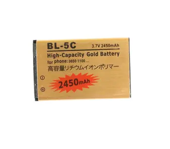 10vnt/daug 2450mAh BL-5C BL5C baterija BL 5C Aukso Bateriją Nokia C1-01 C1-02 C1-03 C2-00 C2-01 C2-02 C2-03 C2-06, C2-07 ect