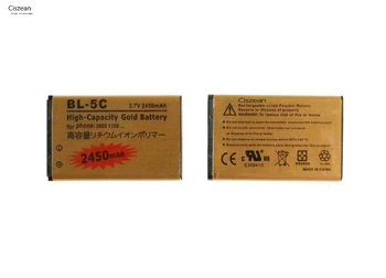 10vnt/daug 2450mAh BL-5C BL5C baterija BL 5C Aukso Bateriją Nokia C1-01 C1-02 C1-03 C2-00 C2-01 C2-02 C2-03 C2-06, C2-07 ect