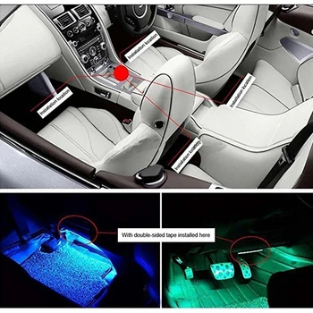 1 pasirinkite Automobilį LED Šviesos Juostelės Auto Atmosfera Žibintai APP Kontrolės RGB Automobilio Salono Apšvietimas Koja Lempos, Aplinkos Šviesos Automobilių Kelias Lempas