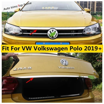 Yimaautotrims Priekinės Grotelės Kapoto Variklio / Galinė Bagažinė Bagažinės Juosta, Nerūdijančio Plieno, Padengti Apdaila VW Volkswagen Polo 2019 m. - 2021