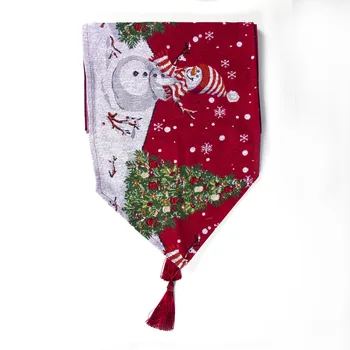 34x180cm Kalėdų Stalo Runner Kilimėlis Staltiesė Kalėdų Vėliavos Santa Claus Gobelenas Raudonas Stalo Bėgikų Namų dekoro