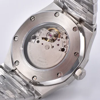 42mm vyriški Žiūrėti Automatinis Mechaninis laikrodis Safyras Nerūdijančio Plieno Dirželis Blue Dial Vandeniui Dienos, Žiūrėti Vyrai