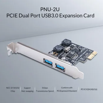 ORICO SuperSpeed 2 Port USB 3.0 PCI-E Express Card 5Gbps PCI-e Išplėtimo Plokštę USB3.0 hub Adapteris PCI-E X1 4 8 16 Kortelė