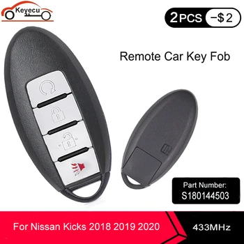 KEYECU Keyless-go Smart Nuotolinio Rakto Pakabuku 3+1 4 Mygtuką 433.92 MHz PCF7953M 4A Mikroschemą Nissan Prasideda 2018 2019 2020 S180144503