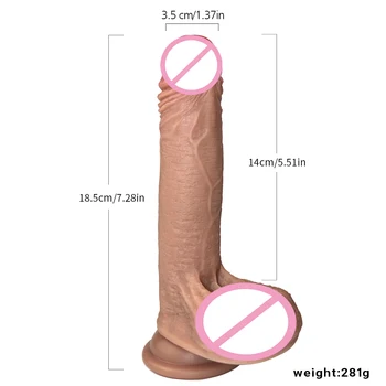Minkštas Dual Layer Silikono Tikroviškas Dildo Moterų siurbtukas Netikras Penis Penis Moterų Masturbacija Žaislai Erotinis Lesbiečių Sekso Žaislai