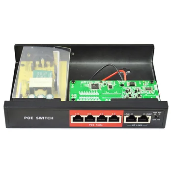 48V 4 Prievadai su POE switch Ethernet su standartizuotas uosto IEEE 802.3 af/šiuo Tinka IP kameros/Wireless AP/VAIZDO kamerų sistema