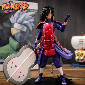 Japonijos Anime Naruto Uchiha Madara Akatsuki Ver. PVC Veiksmų Skaičius, Uchiha Madara Uchiha Sasuke PVC Sasuke Kolekcijos Modelis 18cm