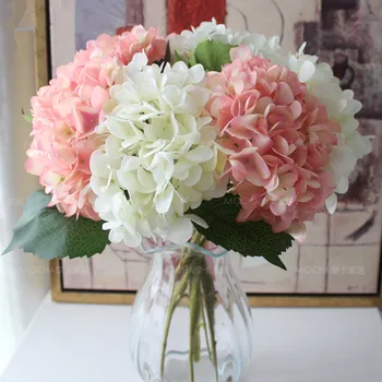 Dirbtinės Gėlės Aukštos Kokybės Vaza Netikrą Gėlių Puokštė Vestuvių Hydrangea Flores Artificiais Rosas Didelės Dirbtinės Gėlės