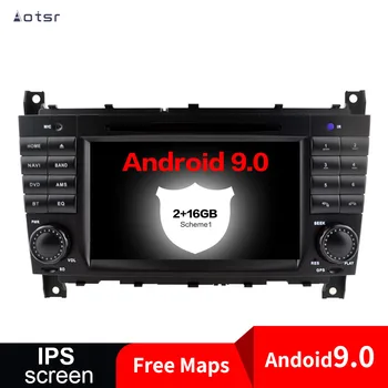 Android 9.0 Automobilių GPS Navigacijos, DVD Grotuvo Mercedes-Benz C-W203 CLK-W209 radijo atnaujinti Auto Stereo Multimedia Player Headunit