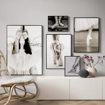 Šiuolaikinės Ballerina Meno Plakatas Baleto Drobė, Tapyba, Šokio Plakatai Ir Paveikslai Šiaurės Šalių Meno Spausdinti Sienos Nuotraukas Kambarį Dekoro