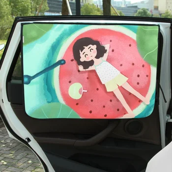 Automobilių Langų Stoglangis Arbūzas Animacinių filmų Modelis Apsaugoti Baby Kūdikiams Nuo Saulės Akinimo UV Spindulių Galiniai Langą Atspalvių, Automobilių Užuolaidėlės