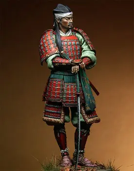 1/18 Japonijos raudona samurai 90mm Istorinių žaislas Derva Modelis Miniatiūrų Rinkinys unassembly Unpainted