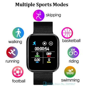 Mados Nerūdijančio Plieno Smart Watch Moterų, Vyrų Širdies ritmas, Fitneso Smartwatch Sporto Aikštėje Smart Laikrodis ForAndroid 