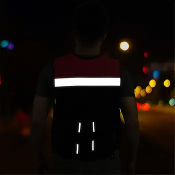Šviesą atspindinčios Dviračių Vest 3D Mesh Audinio Motociklų Saugos Liemenė Kvėpuojantis Akių Audinio Liemenė Su Kišenėje Naktį Jojimo Dviračiu