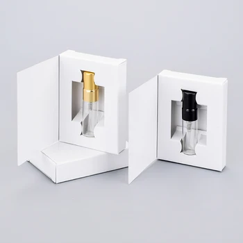 Didmeninė 3 ML 5 ML 10ML Pritaikoma Popieriaus Dėžės Ir Stiklinis Kvepalų Buteliukas Su Purkštuvu&tuščias Parfum Pakuotė