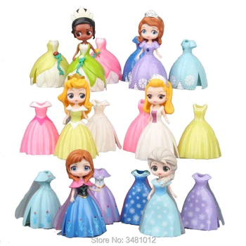 Magiclip Princesė Magija įrašą Suknelė PVC Veiksmų Skaičiai Qposket Kolekcionuojamos Lėlės Mergaitėms, Vaikams, Kūdikio Žaislai Vaikams