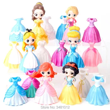 Magiclip Princesė Magija įrašą Suknelė PVC Veiksmų Skaičiai Qposket Kolekcionuojamos Lėlės Mergaitėms, Vaikams, Kūdikio Žaislai Vaikams