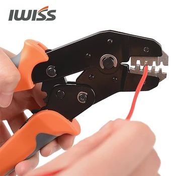 IWISS SN-2549 Europos Stiliaus Užspaudimo Tiekėjas Vertus Crimper Įrankis Fiksavimo Intervalas 0.08-0.5/0.25/0.5/1.0mm2 (28-18AWG) Tvirtinimo Įrankiai