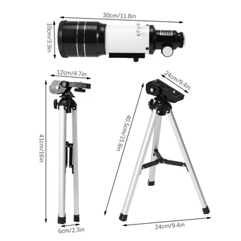 70mm Nešiojamų Astronominis Teleskopas su Trikoju Mobiliojo Telefono Laikiklis ir Kuprinė Monokuliariniai Teleskopai Pradedantiesiems Žiūronai