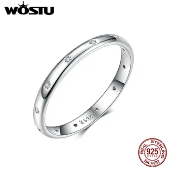 WOSTU Mados Vestuvių Žiedas 925 Sterlingas Sidabro Cirkonis Vienas Pirštas Už Moterų Dalyvavimą bižuterijos FIR546