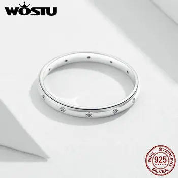 WOSTU Mados Vestuvių Žiedas 925 Sterlingas Sidabro Cirkonis Vienas Pirštas Už Moterų Dalyvavimą bižuterijos FIR546