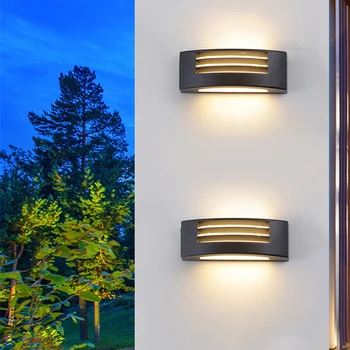 Modernus lauko vandeniui sienų apšvietimo paprastas aliuminio lydinio LED siena lempos, E27 kieme eilėje veranda gyvenimo kambario sienos sconce