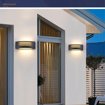 Modernus lauko vandeniui sienų apšvietimo paprastas aliuminio lydinio LED siena lempos, E27 kieme eilėje veranda gyvenimo kambario sienos sconce