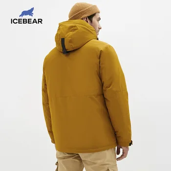 ICEbear 2020 m. rudens ir žiemos naujas vyrų gobtuvu kailis šiltas vyrų medvilnės striukė mados vyriški drabužiai MWD20853D