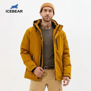 ICEbear 2020 m. rudens ir žiemos naujas vyrų gobtuvu kailis šiltas vyrų medvilnės striukė mados vyriški drabužiai MWD20853D
