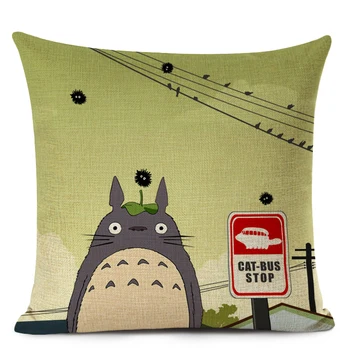 Animacinių filmų Mados Dekoratyvinė Pagalvėlė Padengti Mielas Totoro Mesti Pagalvę Padengti Automobilio sofa Namų dekoro Cojines Kalėdų pagalvės užvalkalą
