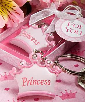10vnt Naują atvykimo Rausvos karūnos princesė raktų pakabukai vestuvių baby shower naudai dovanos keychains