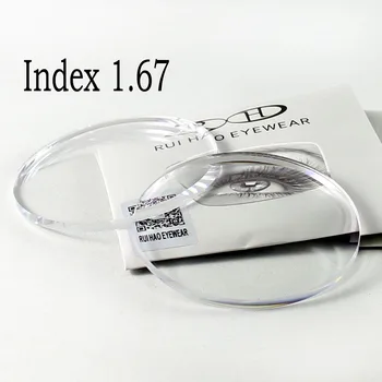 Aspherical 1.67 Lęšiai Ultra plonas CR-39 Dervos Objektyvas UV Atspindinti Danga, Optiniai Akiniai, Trumparegystė Presbyopia Skaitymo Akiniai