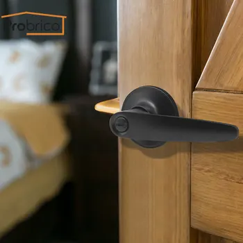 Probrico Juodos spalvos durų rankenos Vidaus durys priekinės galinės durys svertų lock /spyna išjungti miegamojo durų spynos, Kietas manekeno rankena rinkinys