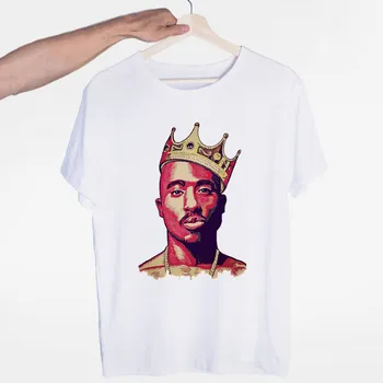 Vyriški Tupac 2pac Hip-Hop Grobis Streetwear T-shirt O-Kaklo trumpomis Rankovėmis, Vasaros Atsitiktinis Mados Unisex Vyrų ir Moterų Marškinėlius