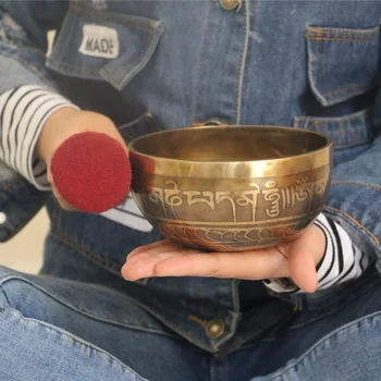 13cm Tibeto HIMALAJŲ Rankų darbo Kaltinis CHAKRA MEDITACIJA Budizme Dainavimo Dubenėlį Namų Puošybos Amatus